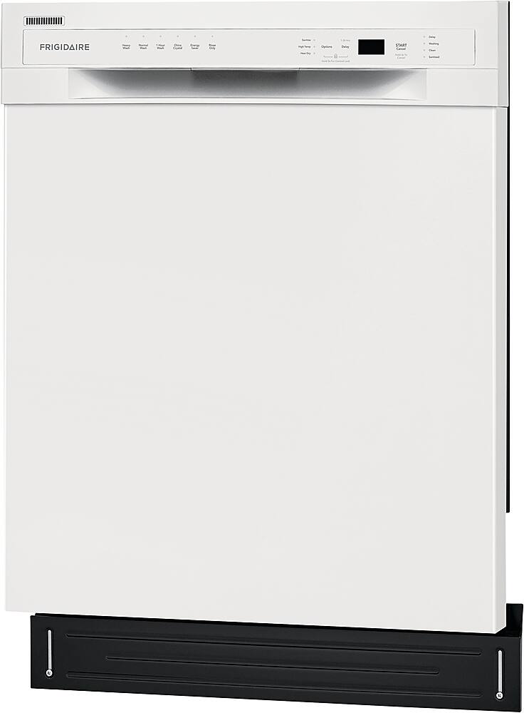 Left. Frigidaire - 24" Compact Front Control Built-In Dishwasher with Stainless Steel Tub, 52 dBA - White.