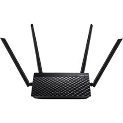 ASUS - RT-AC1200 V2 AC1200 Dual-Band Wi-Fi Router - Black - Front_Zoom