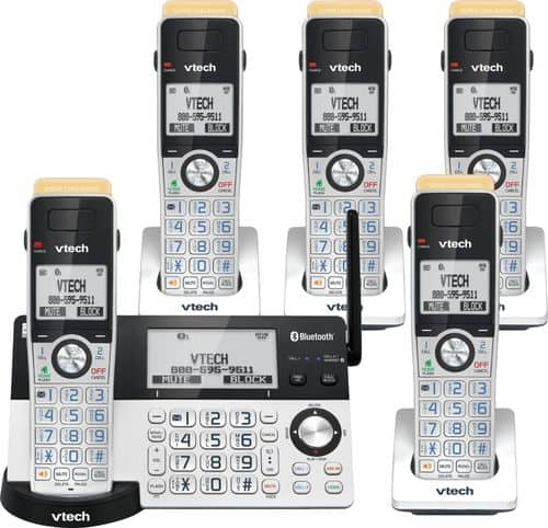 VTech Connect to Cell IS8151-5 - Cordless phone - answering system - with Bluetooth interface with caller ID/call waiting - DECT 6.0 - graphite silver + 4 additional handsets