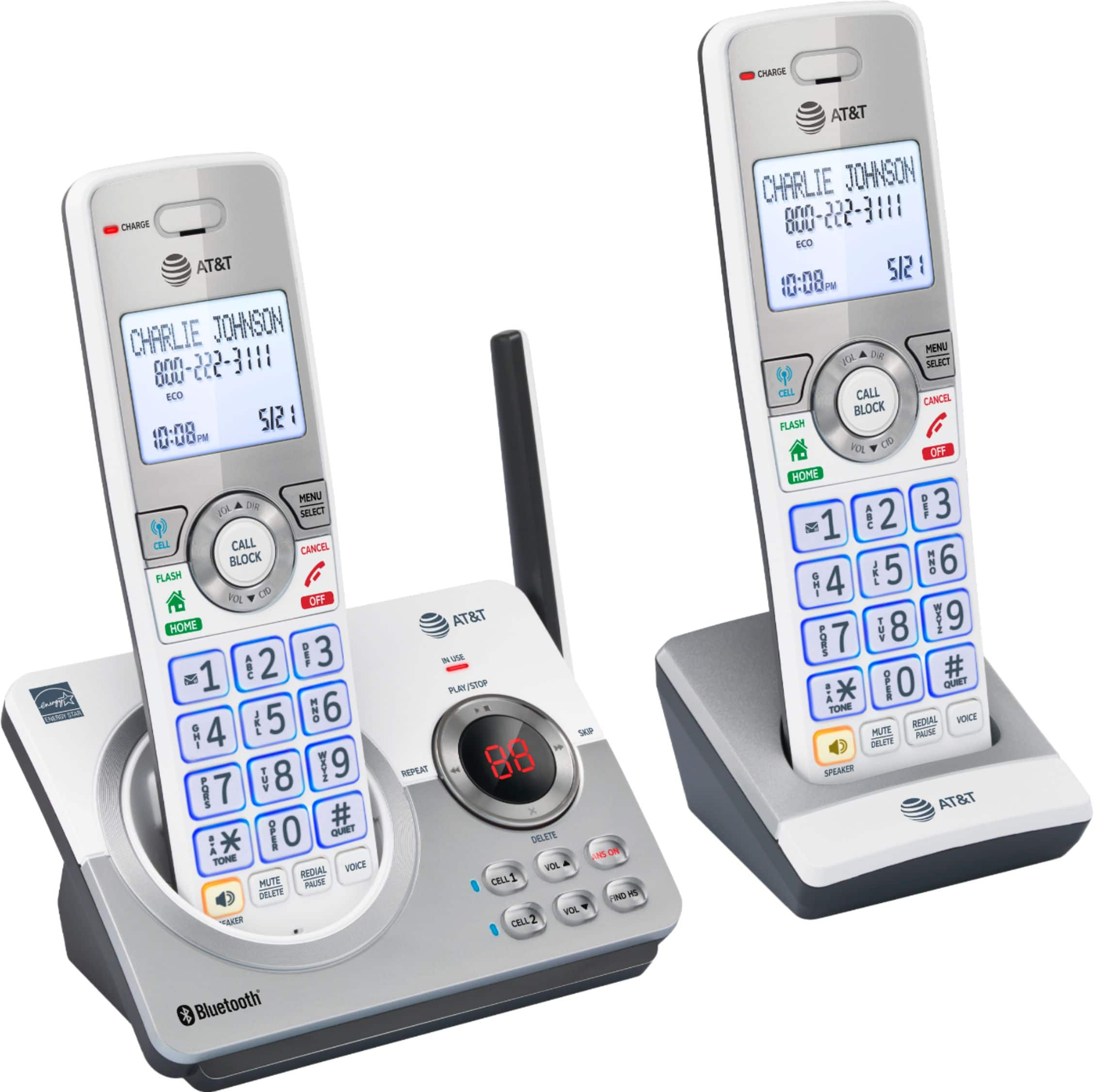 AT&T 2 Handset Connect to Cell Answering System with Unsurpassed Range