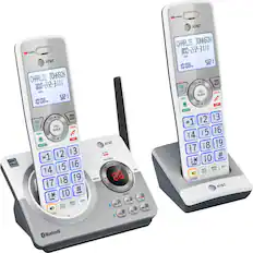 Angle. AT&T - 2 Handset Connect to Cell Answering System with Unsurpassed Range - White.