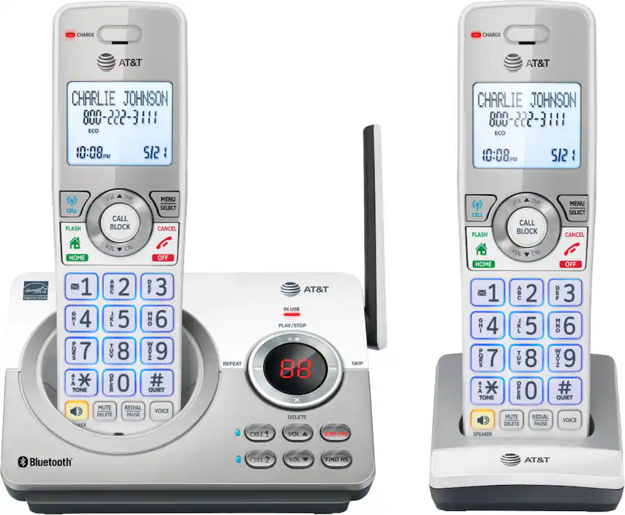 AT&T 2 Handset Connect to Cell Answering System with Unsurpassed Range ...