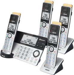 VTech - 4 Handset Connect to Cell Answering System with Super Long Range - Silver and Black - Angle_Zoom