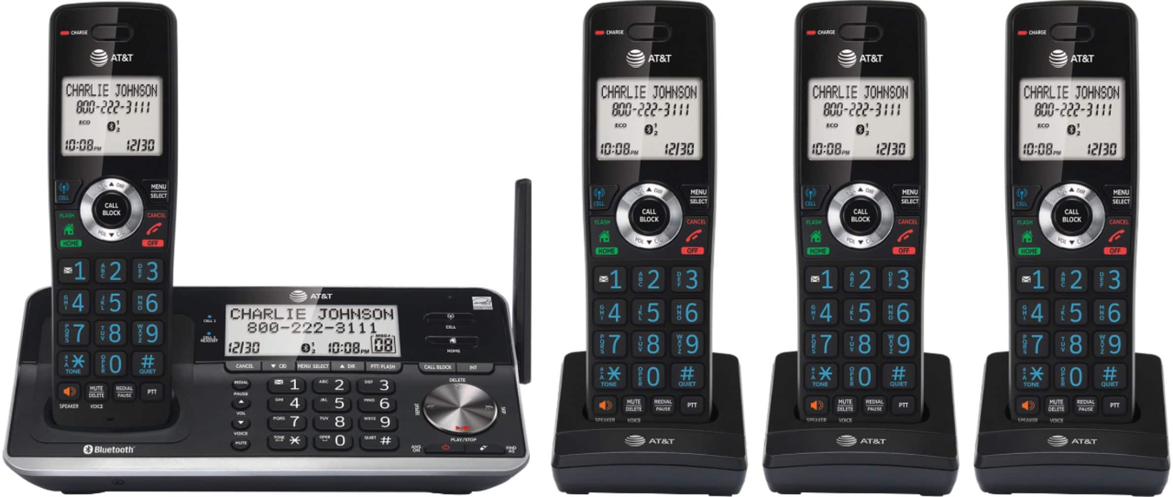 Alt View 11. AT&T - 4 Handset Connect to Cell Answering System with Unsurpassed Range - Black.