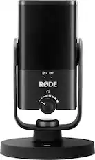 Front. RØDE - NT-USB MINI Studio-Quality USB Microphone - Black.