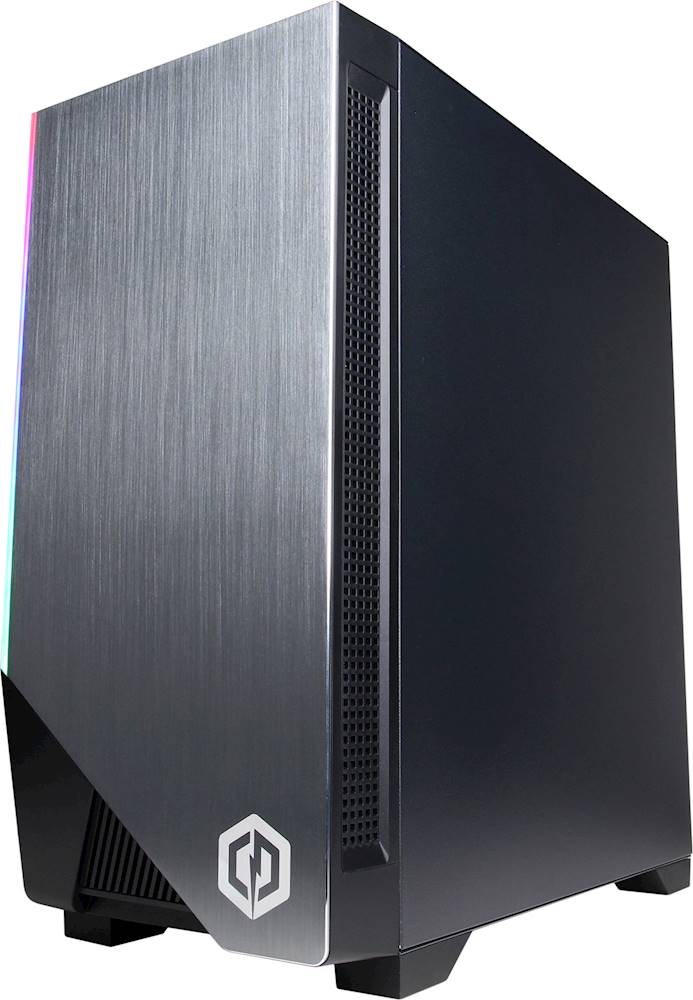 Left View: CyberPowerPC - Gamer Master Gaming Desktop - AMD Ryzen 9 3900 - 16GB Memory - NVIDIA GeForce RTX 2070 SUPER - 1TB HDD + 500GB SSD - Black