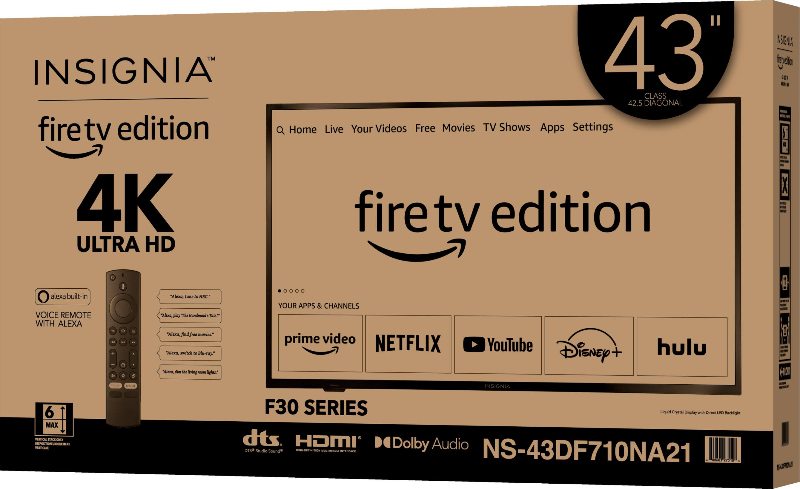 Alt View 11. Insignia™ - 43" Class F30 Series LED 4K UHD Smart Fire TV - Black.