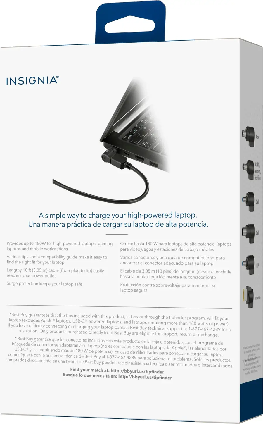 Alt View 14. Insignia™ - Universal 180W High-Power Laptop Charger - Black.