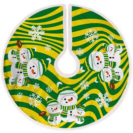Pegasus - Oregon Ducks Snowman Sherpa Christmas Tree Skirt - Multicolor