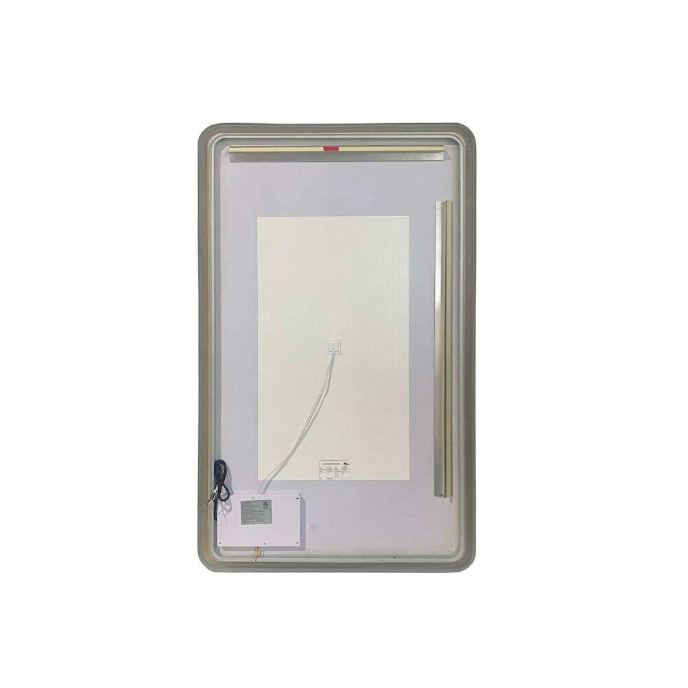 Angle. Elegant Kitchen and Bath - 60 Inch Rectangle LED Front and Backlit Wall Mirror in Silver - Silver.
