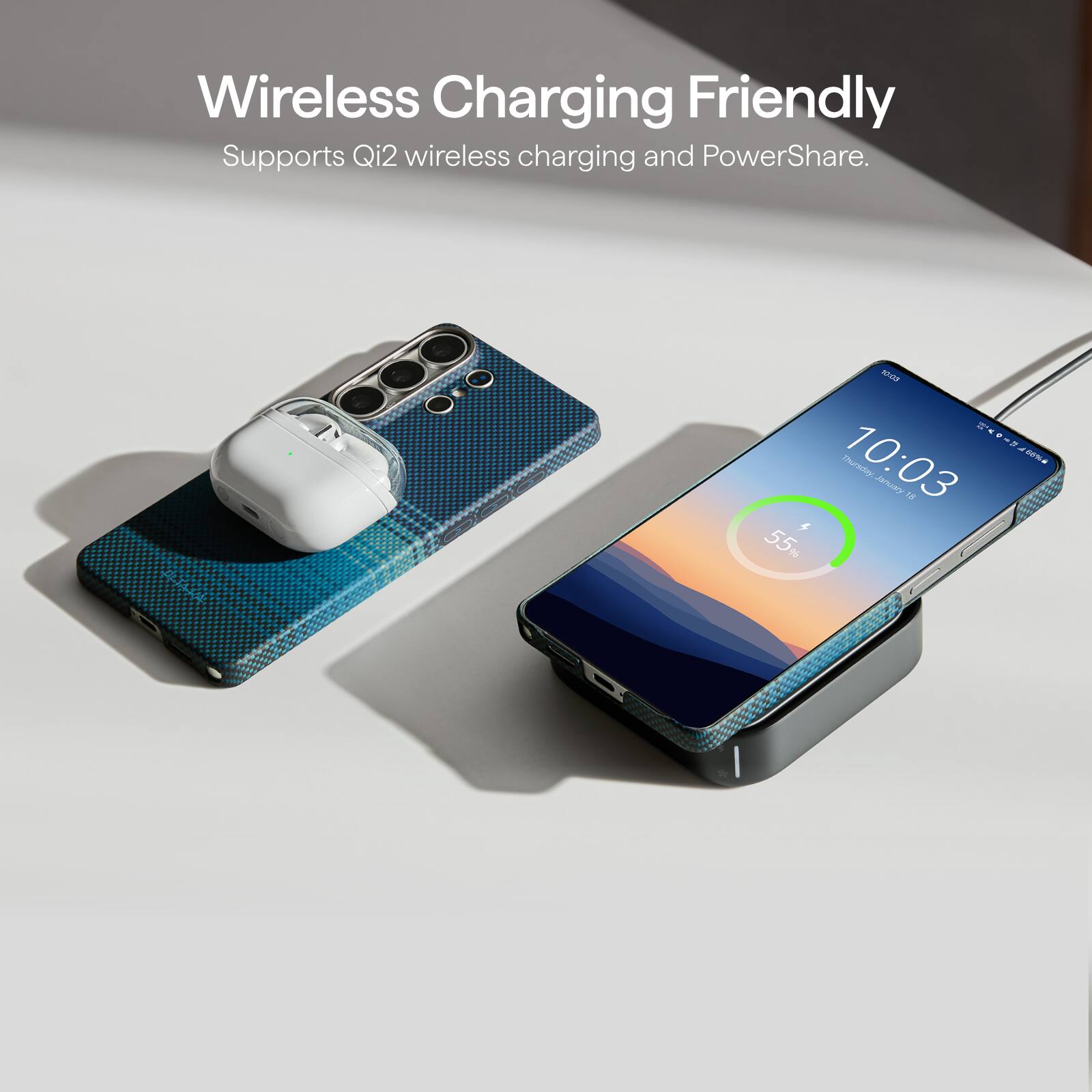 Wireless Charging Friendly  
Supports Qi2 wireless charging and PowerShare.