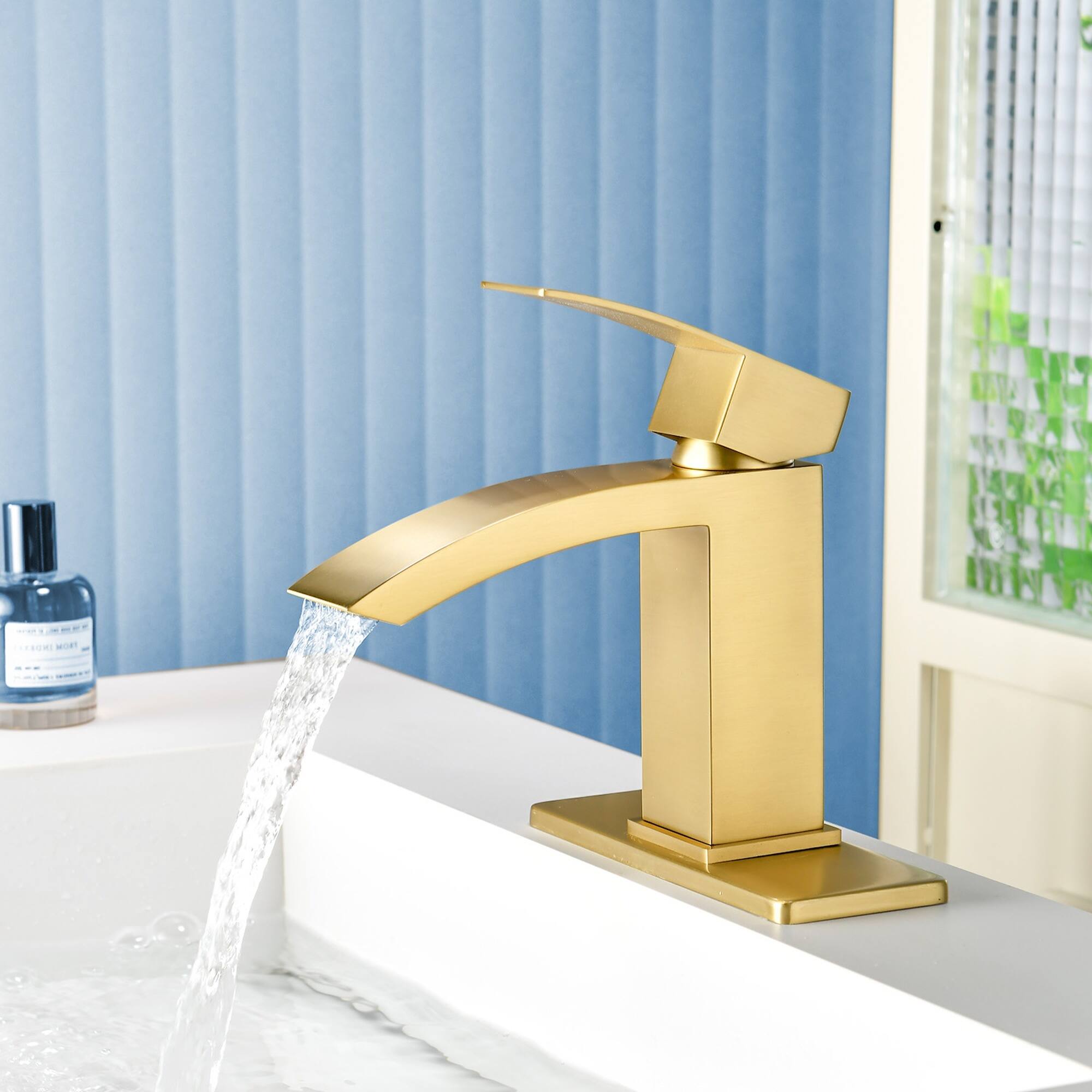 Alt View 3. Boyel Living - Brushed Gold Waterfall Bathroom Faucet SUS304 Stainless Steel - Brushed Gold.
