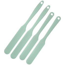 Unique Bargains - 4pcs Silicone Jar Spatula, 9.5"/8" Long Thin Heat Resistant Smooth Scraper for Peanut Butter & Bottles - Light Green