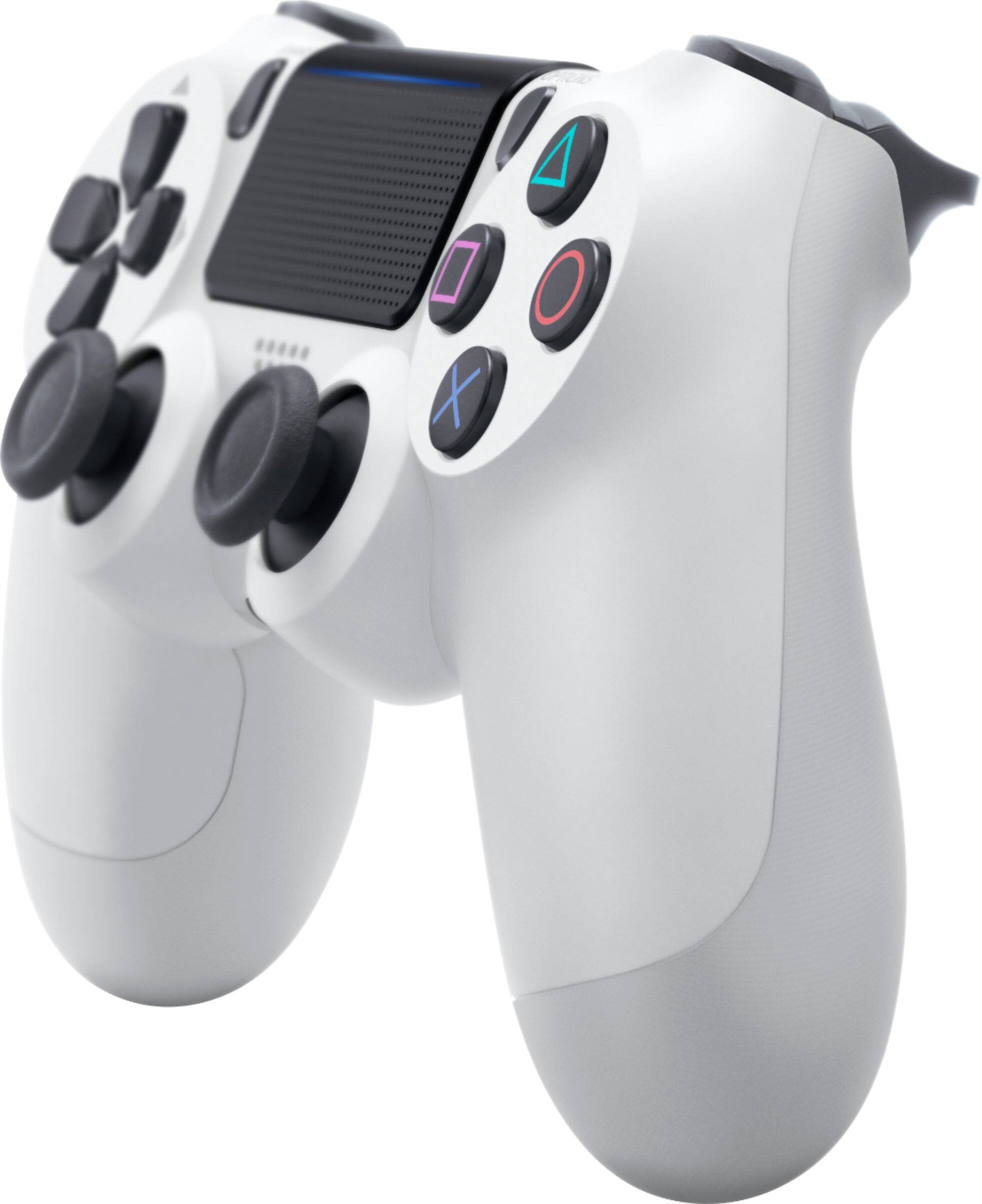 Left. Sony - Geek Squad Certified Refurbished DualShock 4 Wireless Controller for Sony PlayStation 4 - Glacier White.