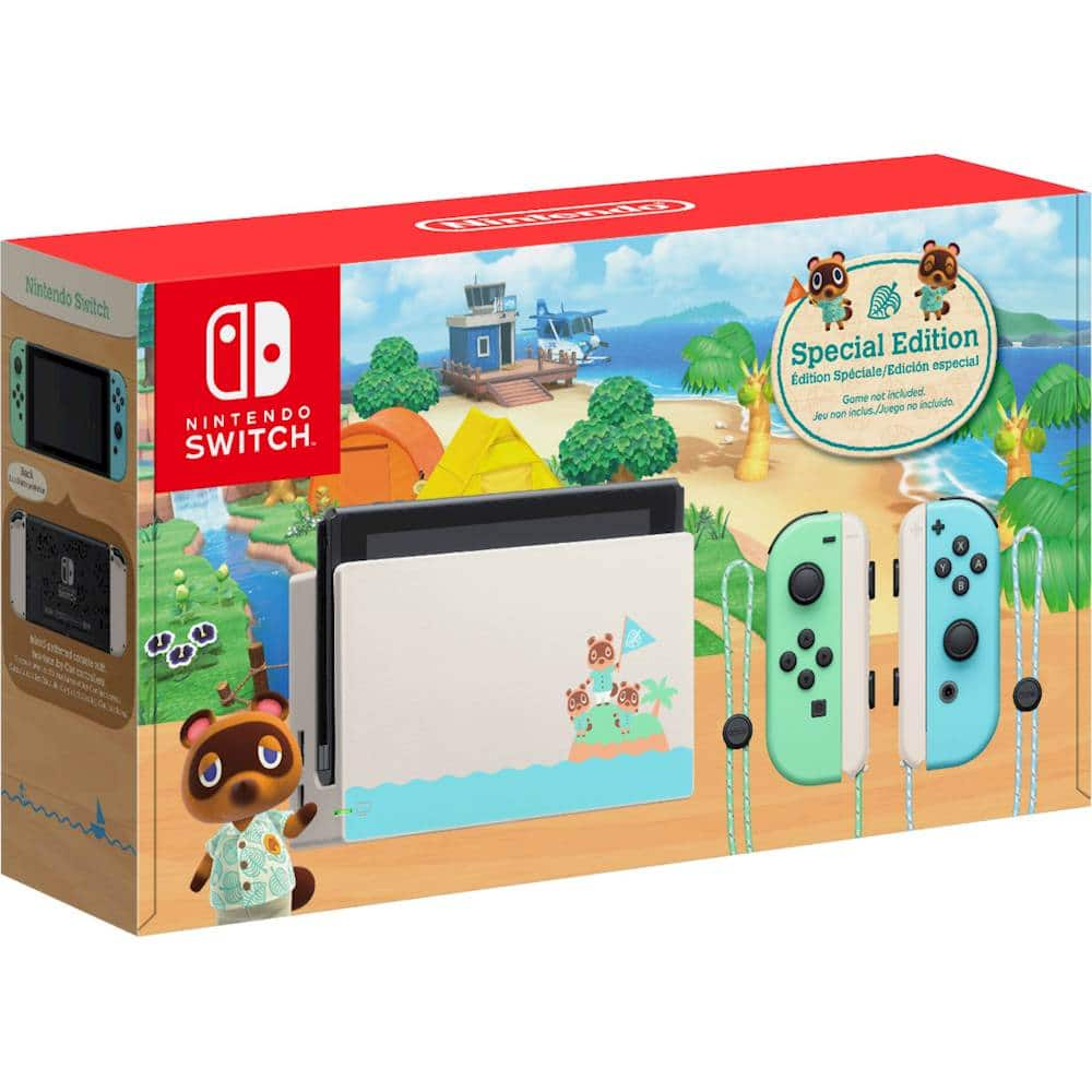 Nintendo Geek Squad Certified Refurbished Switch Animal Crossing New Horizons Edition 32GB Console Multi HADSKEAAA Best Buy