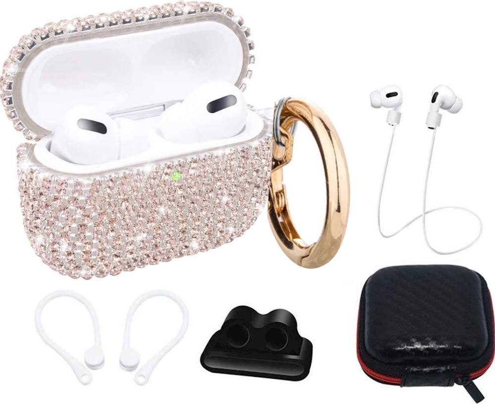 Alt View 13. SaharaCase - Rhinestone Case for Apple AirPods Pro (1st Generation) - Gold.