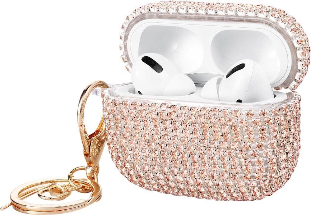 Left. SaharaCase - Rhinestone Case for Apple AirPods Pro (1st Generation) - Gold.