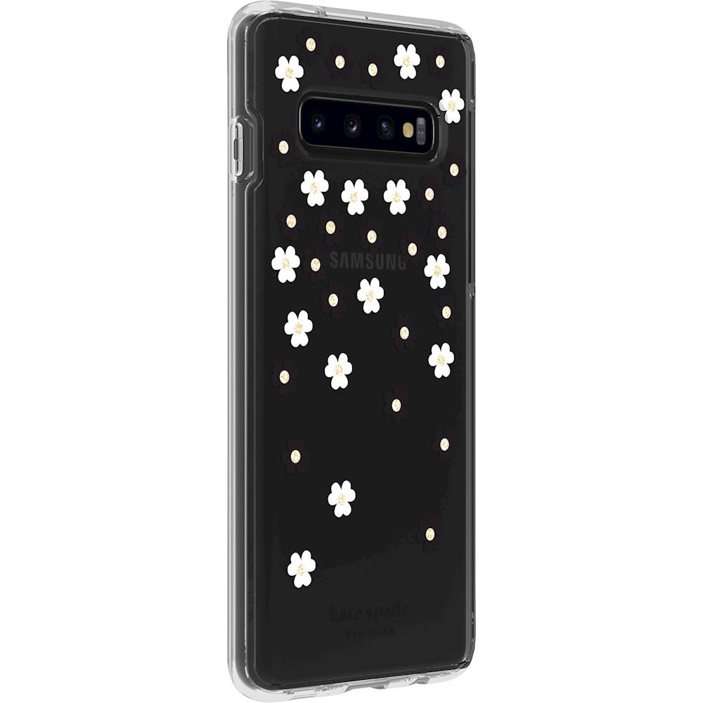 Angle View: kate spade new york - Protective Hardshell Case for Samsung Galaxy S10 - Clear Flower Print