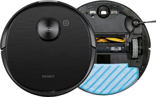 ECOVACS Robotics – DEEBOT T8 AIVI Vacuum & Mop Robot with Advanced Laser Mapping and AI Object Recognition & Avoidance – Black