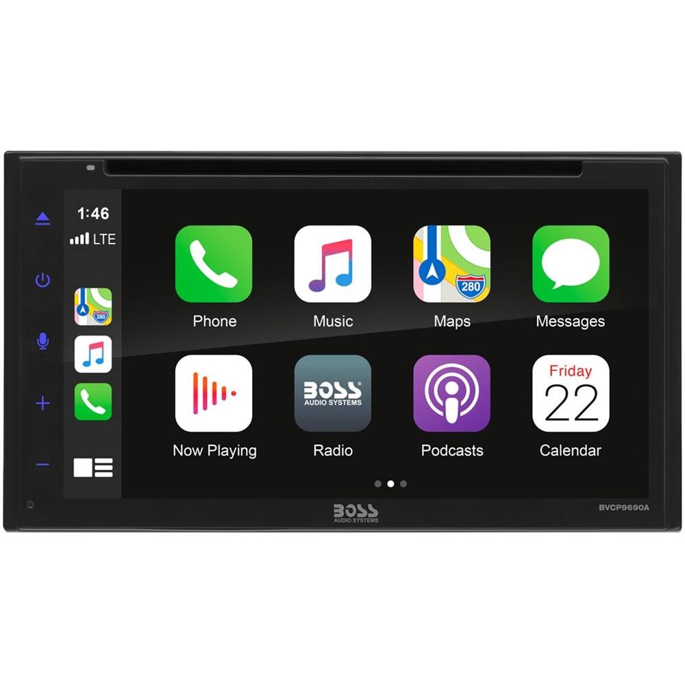 Front. BOSS Audio - 6.75" - Android Auto/Apple® CarPlay™ - Built-in Bluetooth - CD/DVD/DM Receiver - Black.