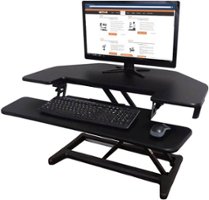 Victor - Height Adjustable Corner Standing Desk Riser with Removable Keyboard Tray - Black - Alt_View_Zoom_11