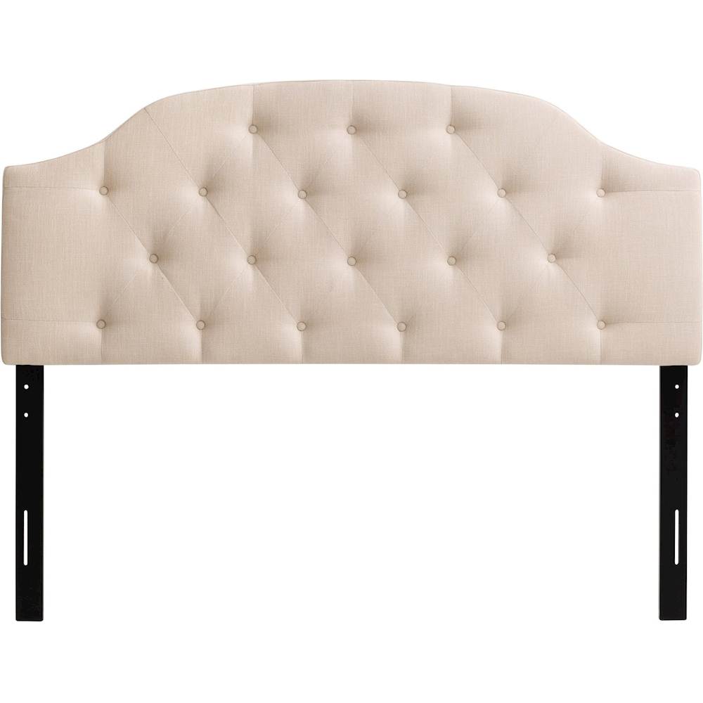 Best Buy: CorLiving Diamond Button Arched-Panel Tufted Fabric Double ...