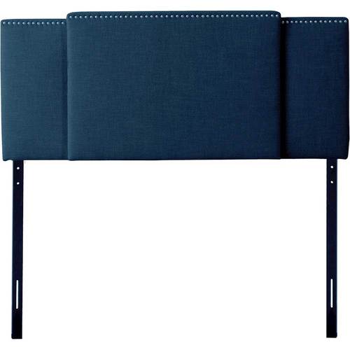 CorLiving - Fairfield 3-in-1 Expandable Panel Fabric Double, Queen, or King Headboard - Navy Blue