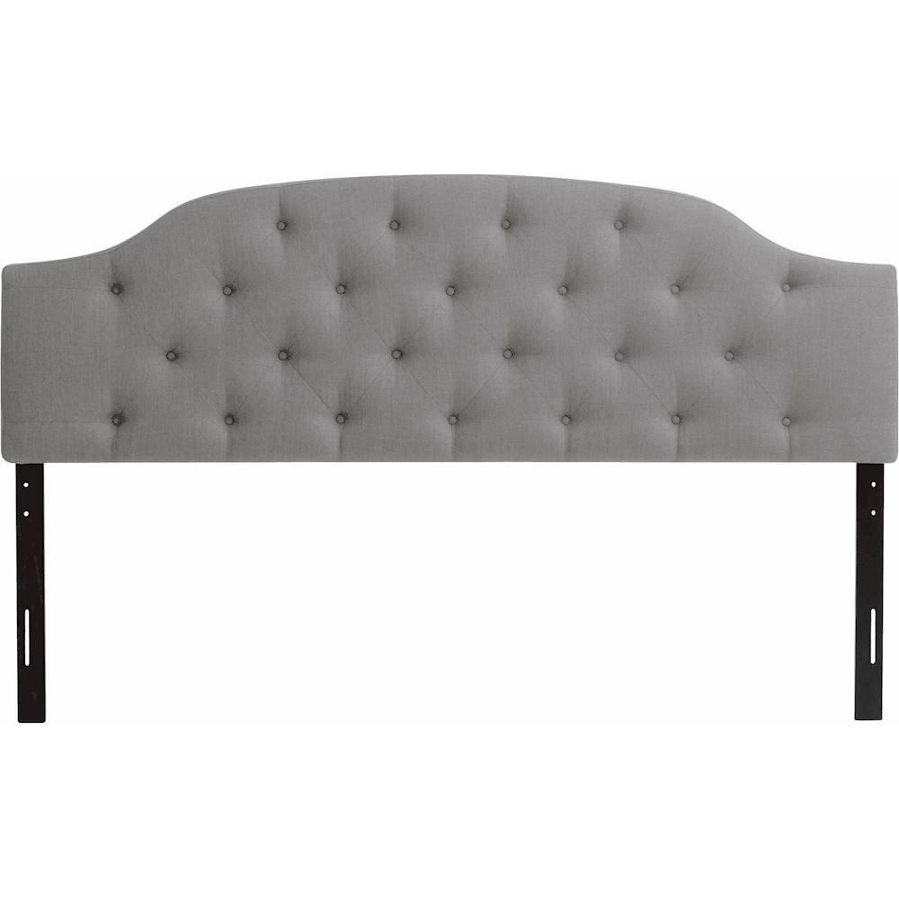 Best Buy CorLiving Calera Button Tufted Light Gray Fabric Headboard