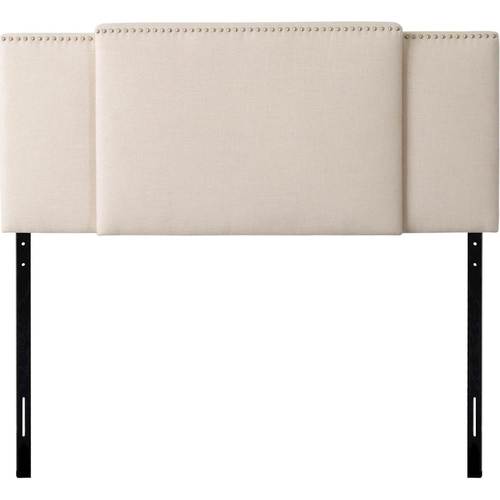 CorLiving - Fairfield 3-in-1 Expandable Panel Fabric Double, Queen, or King Headboard - Cream