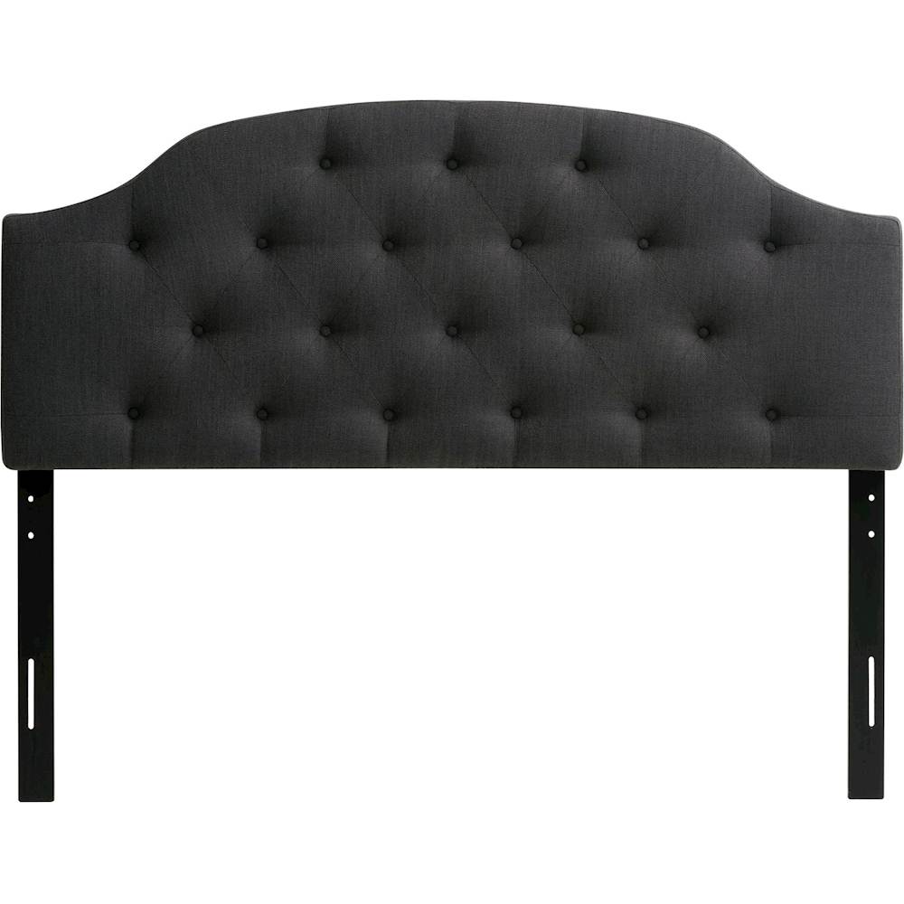 Corliving Diamond On Arched Panel, Dark Gray Tufted Queen Headboard