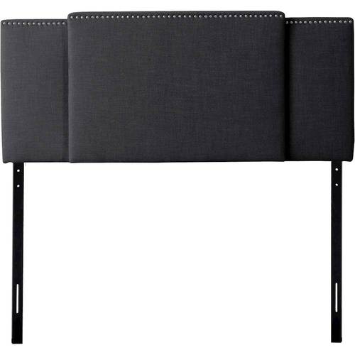 CorLiving - Fairfield 3-in-1 Expandable Panel Fabric Double, Queen, or King Headboard - Dark Gray