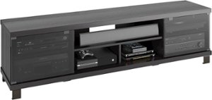 CorLiving - Holland Black Wooden Extra Wide TV Stand, for TVs up to 85" - Ravenwood Black - Angle_Zoom