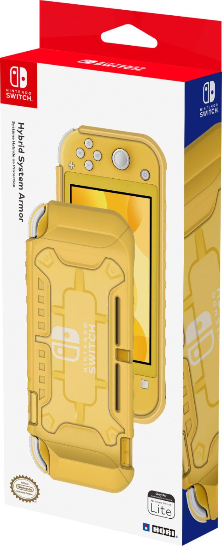 Left View: Hori - Hybrid System Armor for Nintendo Switch Lite - Black and Gold