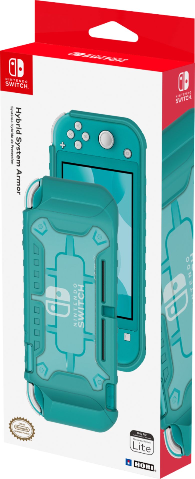 Left View: Hori - Hybrid System Armor for Nintendo Switch Lite - Turquoise