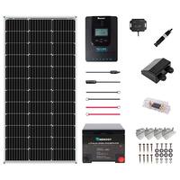 Renogy - Mountable Solar Panel Kit (100W Panel, 50ah Lithium Ion Battery & Accy's) - Black - Front_Zoom