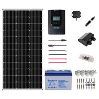 Renogy - Mountable Solar Panel Kit (100W Panel, 50ah Hybrid Gel Battery & Accy's) - Black - Front_Zoom