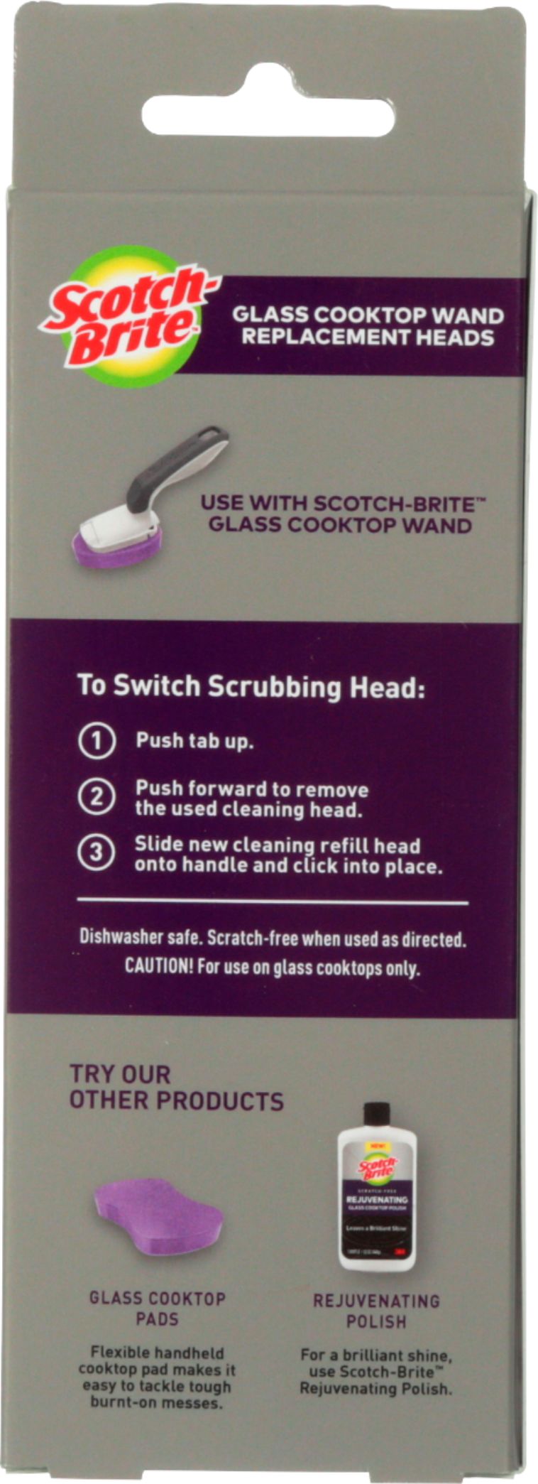 Scotch Brite Scratch-Free Glass Cooktop Wand 2 Replacement Heads