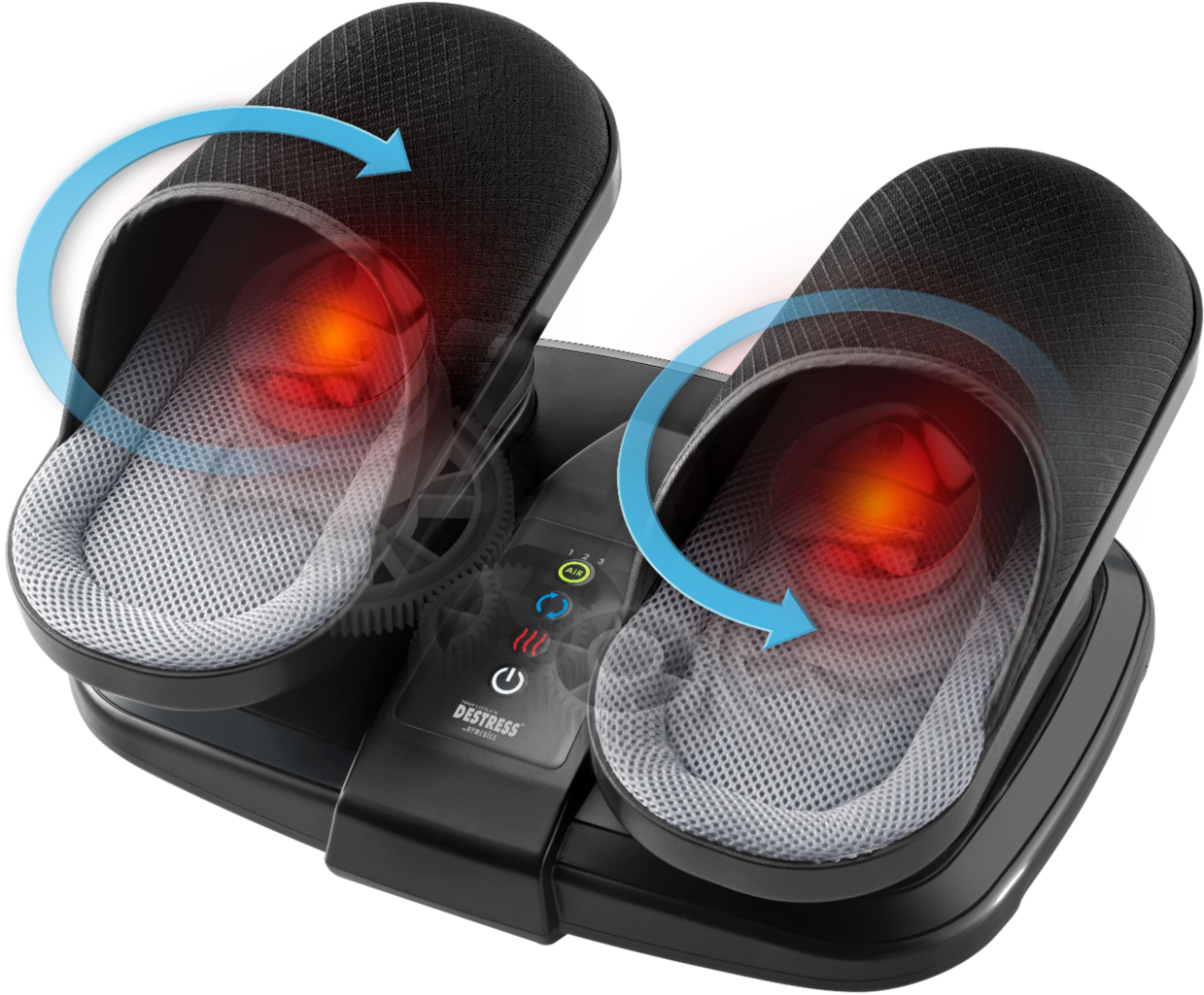 Left View: HoMedics - Ankle and Foot Massager with Heat - Black