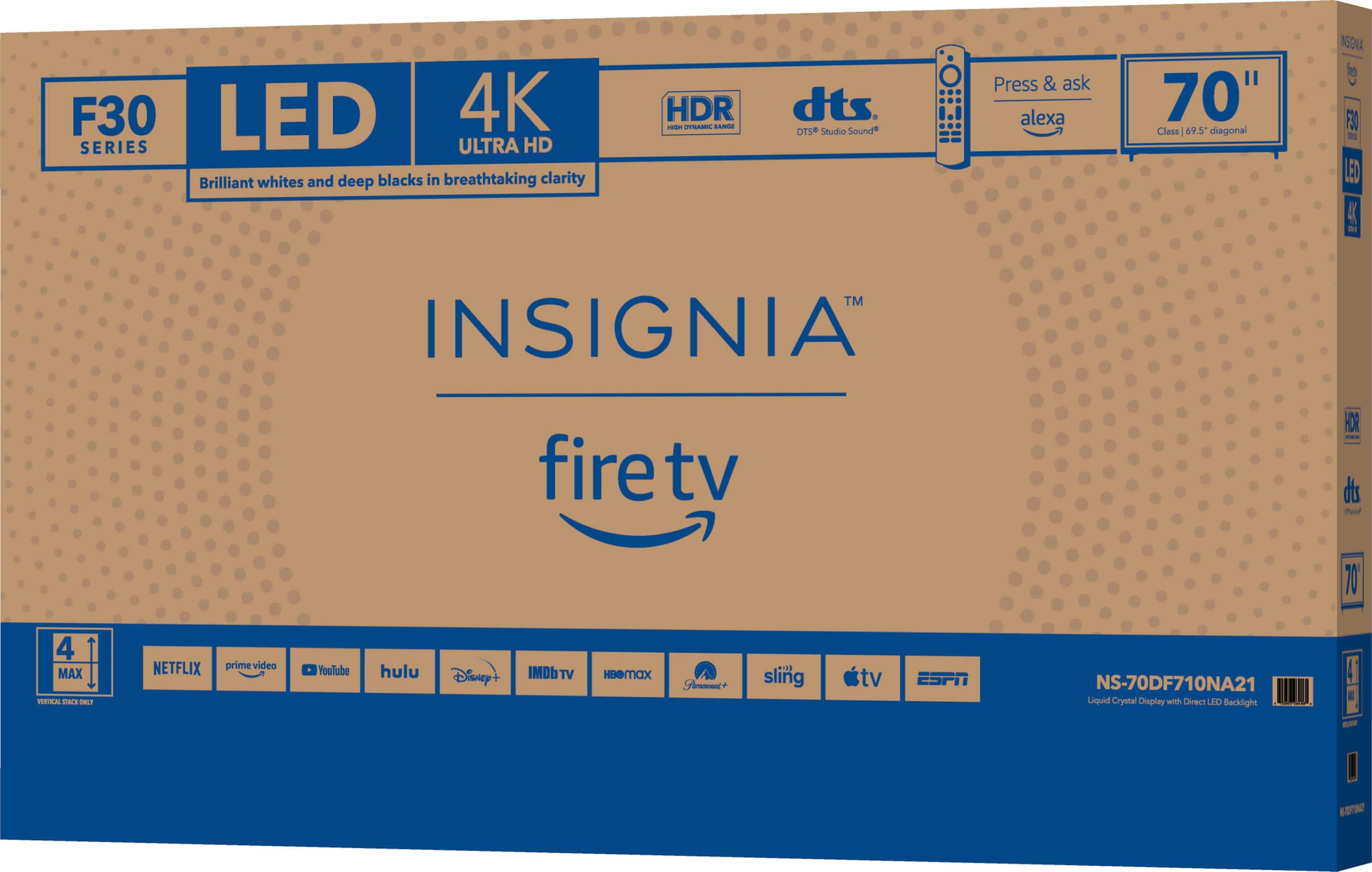 Alt View 17. Insignia™ - 70" Class F30 Series LED 4K UHD Smart Fire TV - Black.