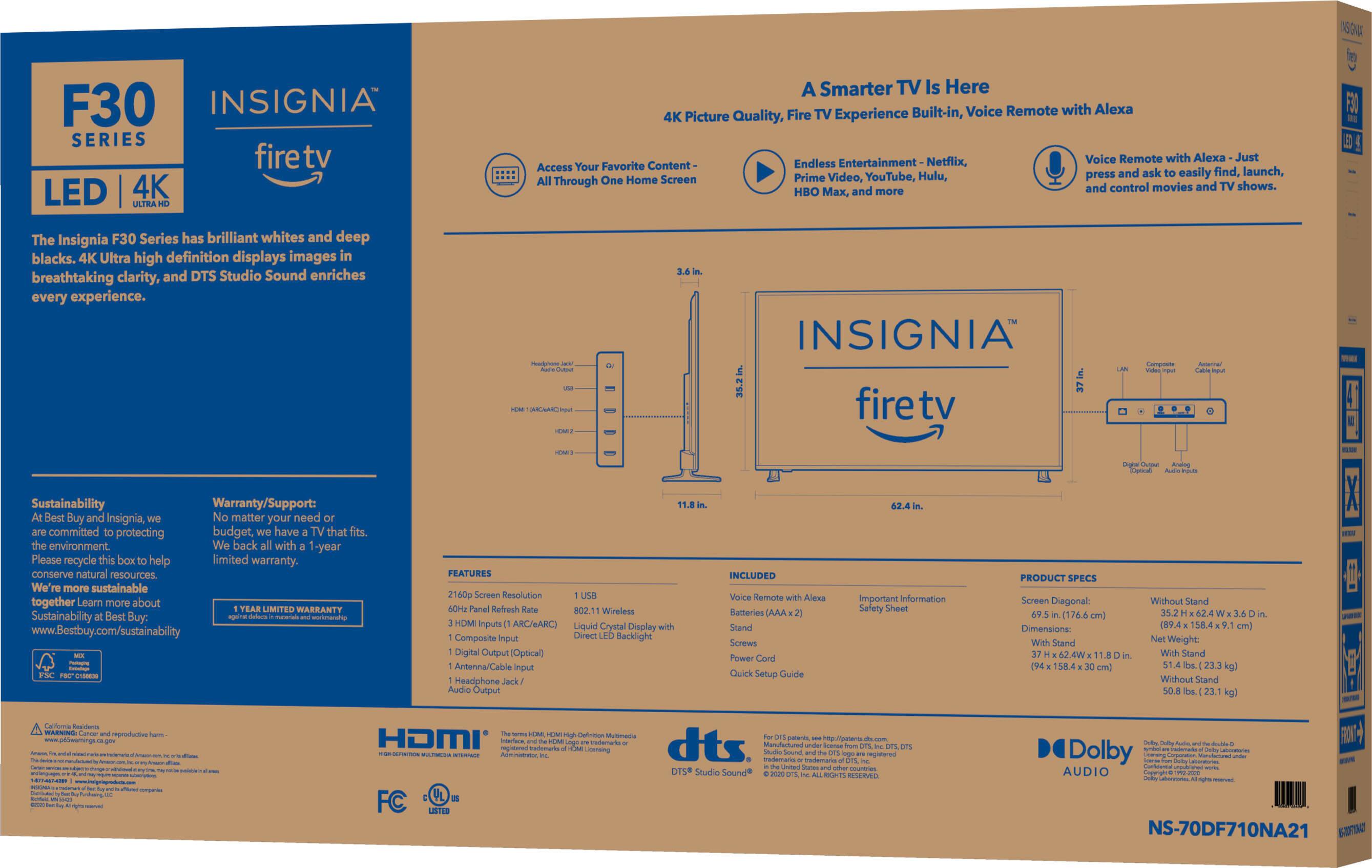 Alt View 18. Insignia™ - 70" Class F30 Series LED 4K UHD Smart Fire TV - Black.