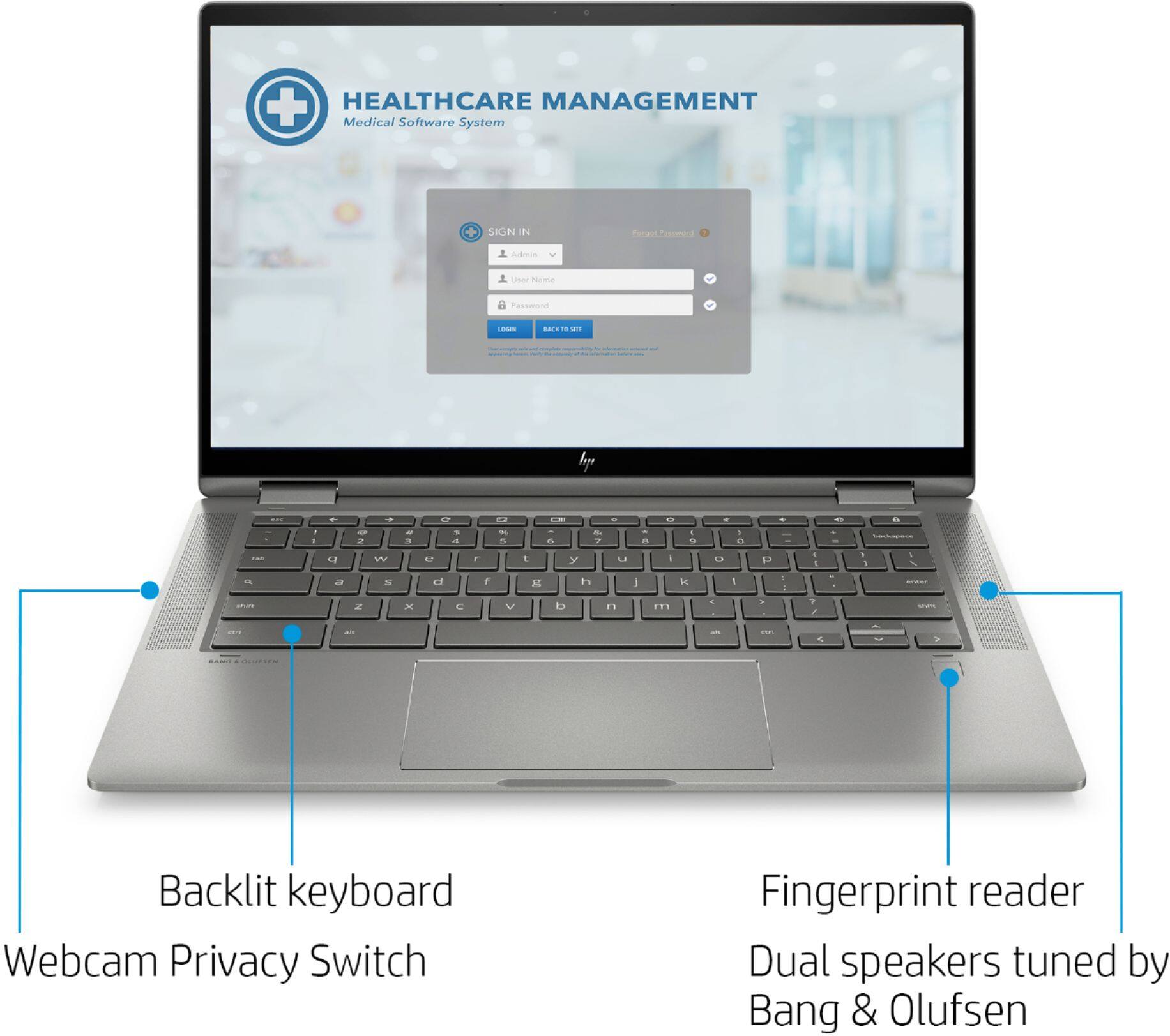 Alt View 14. HP - 2-in-1 14" Touch-Screen Chromebook - Intel Core i3 - 8GB Memory - 64GB eMMC Flash Memory.