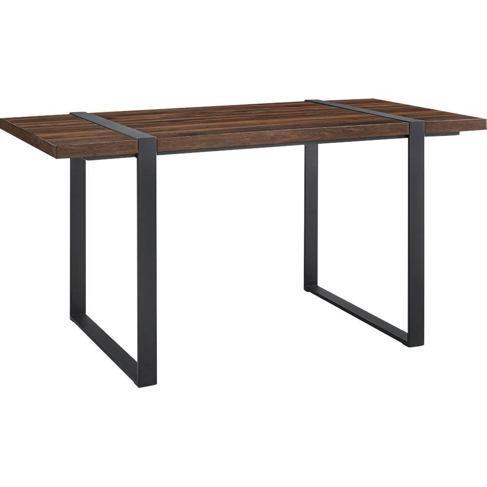 Angle View: Walker Edison - Urban Rectangular Industrial MDF Table - Dark Walnut