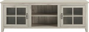 Walker Edison - 70" Farmhouse Glass Door TV Stand Console for Most TVs Up to 80" - Birch - Front_Zoom