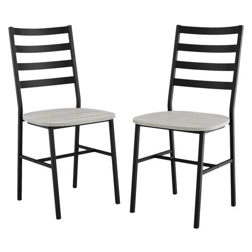 Walker Edison - Melamine Laminate Dining Chairs (Set of 2) - Stone Gray