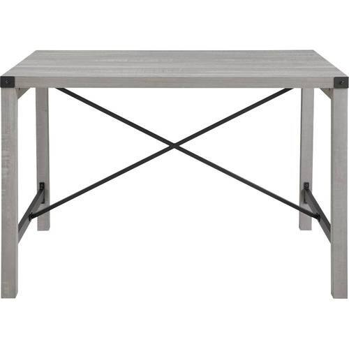 Walker Edison - Farmhouse Rectangular Industrial MDF Table - Stone Gray