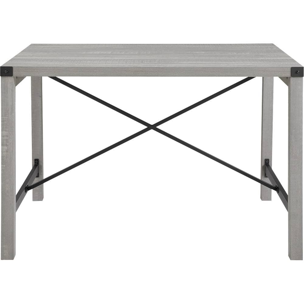 Best Buy Walker Edison Farmhouse Rectangular Industrial MDF Table Stone Gray BBW48MWST