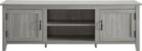 Walker Edison - 70" Modern Farmhouse Simple Grooved Door TV Stand for most TVs up to 80" - Stone Grey - Front_Zoom