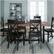 Alt View 11. Walker Edison - Rectangular Farmhouse Wood Dining Table (Set of 7) - Mahogany/Black.