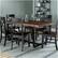 Alt View 12. Walker Edison - Rectangular Farmhouse Wood Dining Table (Set of 7) - Mahogany/Black.