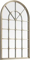 Walker Edison - Arched Windowpane Wall Mirror - Antique Pewter - Angle_Zoom